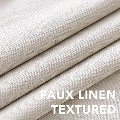 H.VERSAILTEX Primitive Linen Curtains 100% Blackout Curtain Drapes Burlap - Image 4