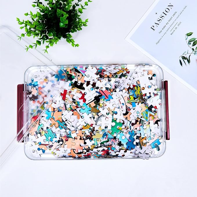 A4 Storage File Box 9 X 13 Clear Stackable Slim Plastic Portable Project Case - Image 9