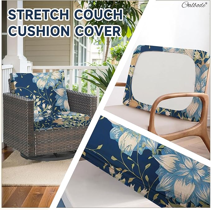12Pcs Stretch Patio Cushion Cover, Printed Couch & Sofa Slipcovers - Image 3