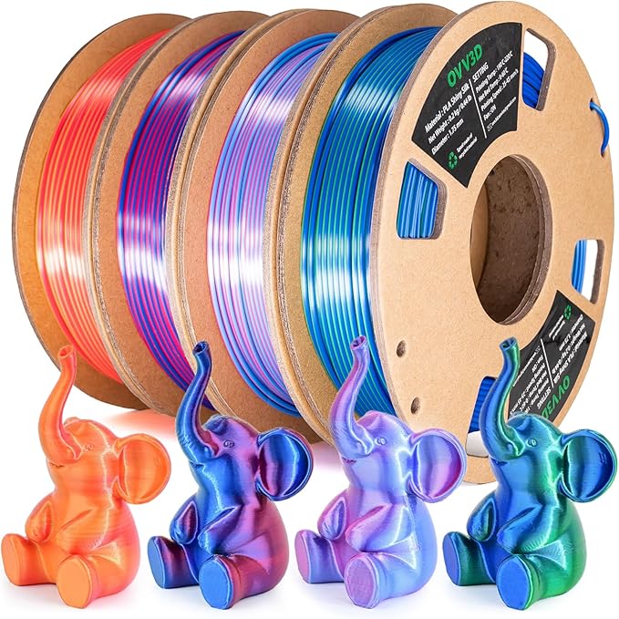 OVV3D 3D Printer Filament, PLA Filament 1.75mm Bundle, Dual Color Filament by OVV3D