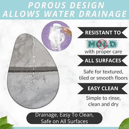 Enkosi Loofah Shower Mat with Drain Hole – Cushioned Anti-Slip Square Bath Mat - Image 3