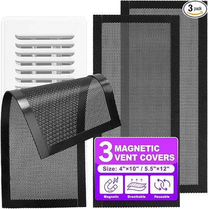 Floor Vent Covers, 5.5" x 12" Magnetic Vent Covers Air Vent Covers Mesh Screen by KeeTidy