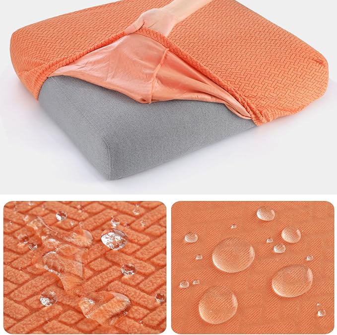 Fuloon Waterproof Couch Cushion Covers, Stretch Sofa Seat Cushion Slipcovers - Image 3