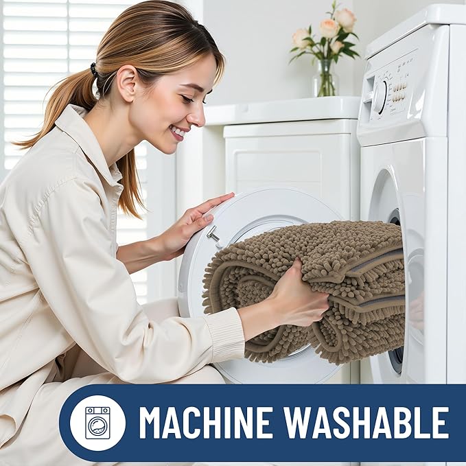 Smiry Luxury Chenille Bathroom Rugs 34x21, Extra Soft and Absorbent Shaggy Bath - Image 6