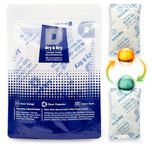 Dry & Dry 100 Gram Orange Indicating Silica Gel Packets Desiccants by DryDry