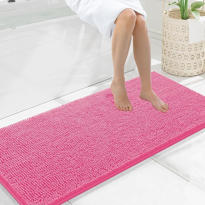 Smiry Luxury Chenille Bathroom Rugs 47x20, Extra Soft and Absorbent Shaggy Bath by Smiry