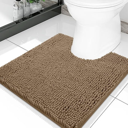 Smiry Luxury Chenille Toilet Rugs U-Shaped 20x20, Soft Absorbent Non-Slip by Smiry
