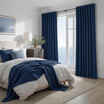 Navy Blue Blackout Curtains 92 Inch Length - Image 6