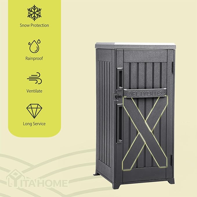 YITAHOME 60-Gallon Secure Package Delivery and Storage Box, Double-Wall Resin - Image 4