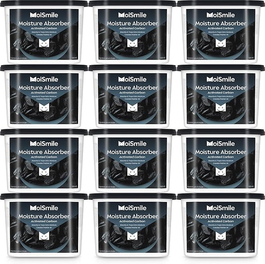 Moisture Absorbers 12 Packs, 10.8OZ Activated Charcoal Efficient Humidity by MoistureAbsorbers