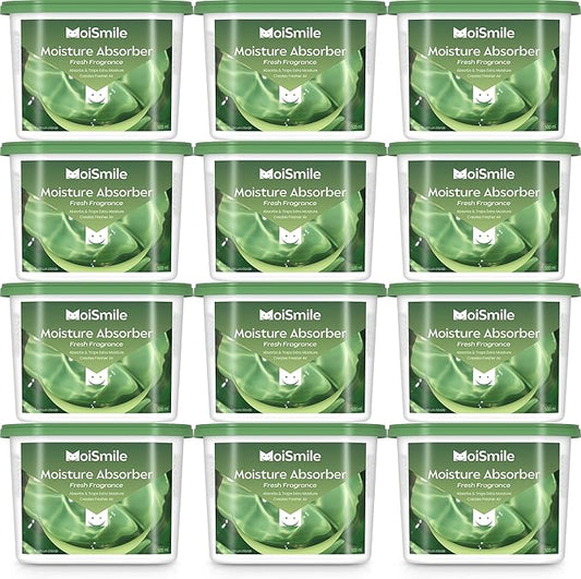 Moisture Absorbers 12 Packs, 10.8OZ Fresh Scent Efficient Humidity Absorber ＆ by MoistureAbsorbers