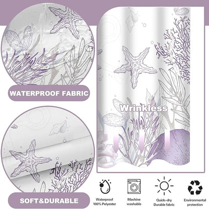 Extra Long No Hook Shower Curtain - Image 3