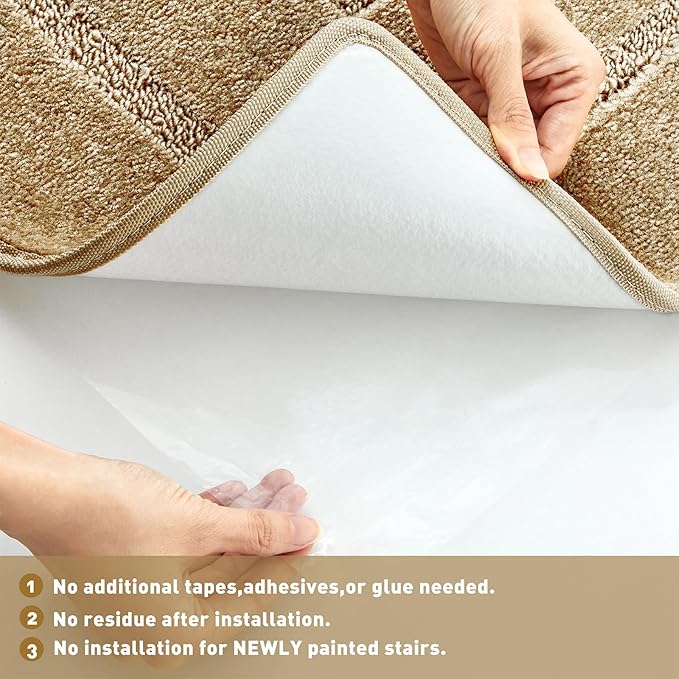 PURE ERA Carpet Stair Tread Landing Mat Tape Free Self Adhesive Non Slip Skid - Image 4