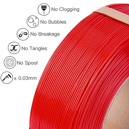 Inland V2 PLA PRO 3D Printer Filament Refill, 1.75mm Spooless Filament - Image 3