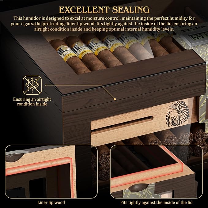 TISFA Cigar Humidor Cedar Wood Cigar Box - Image 6