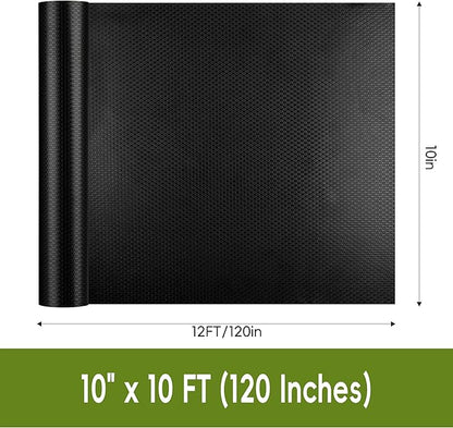 Black Drawer Shelf Liner, Peel and Stick Non Slip Cabinet Liner 10" x 10 FT - Image 2