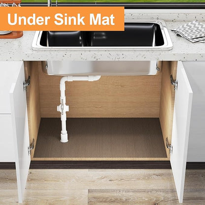 FLPMIX 20-Inch Cabinet Shelf Liner: Waterproof Kitchen Clear Under Sink Mat - Image 2