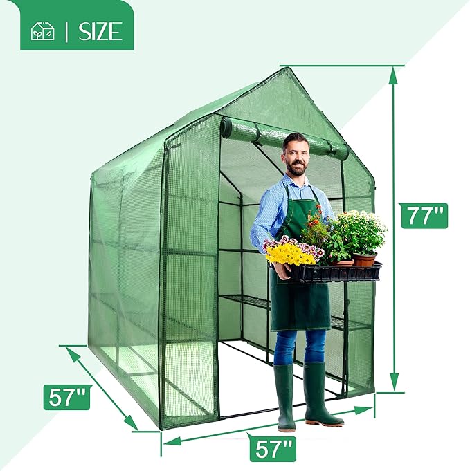 ZENY Mini Walk-in Greenhouse, Portable Warm House - Image 2