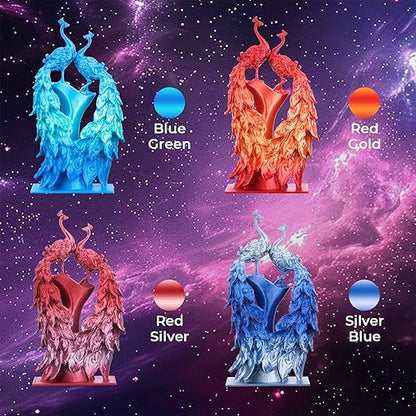 AMOLEN Silk Shiny Gradient PLA 4KG 3D Printer Filament Bundle, Sparkle Gradient - Image 2