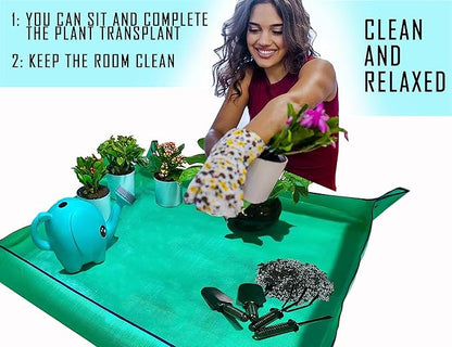 BIUWING Plant Repotting Mat, Waterproof Transplanting Mat, Foldable Indoor - Image 5