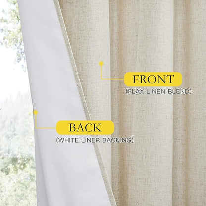NICETOWN Natural 100% Blackout Short Curtains 63 inches Lenghth Burg - Image 7