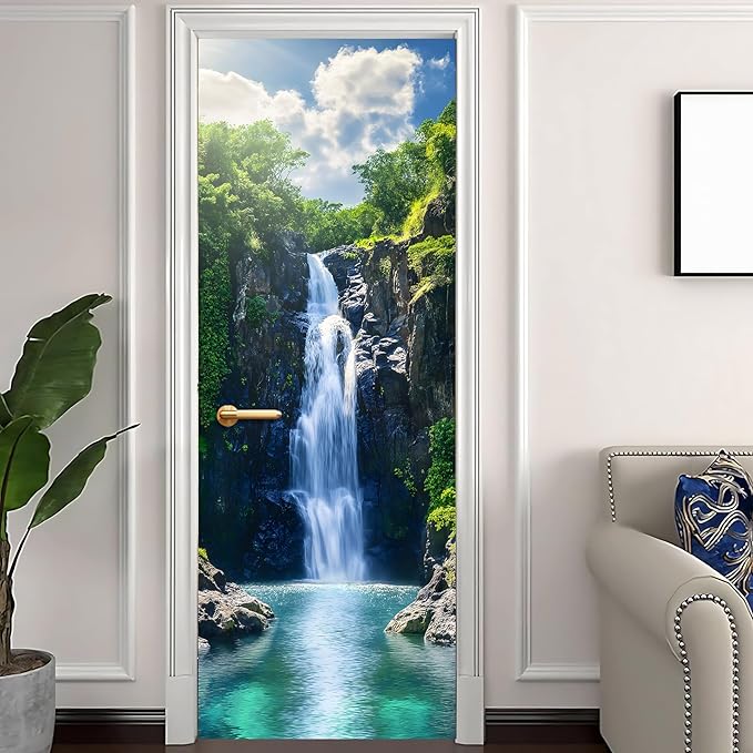 3D Door Stickers, Peel and Stick Vinyl Wallpaper, Self-Adhesive Mural Door Cover - Image 2
