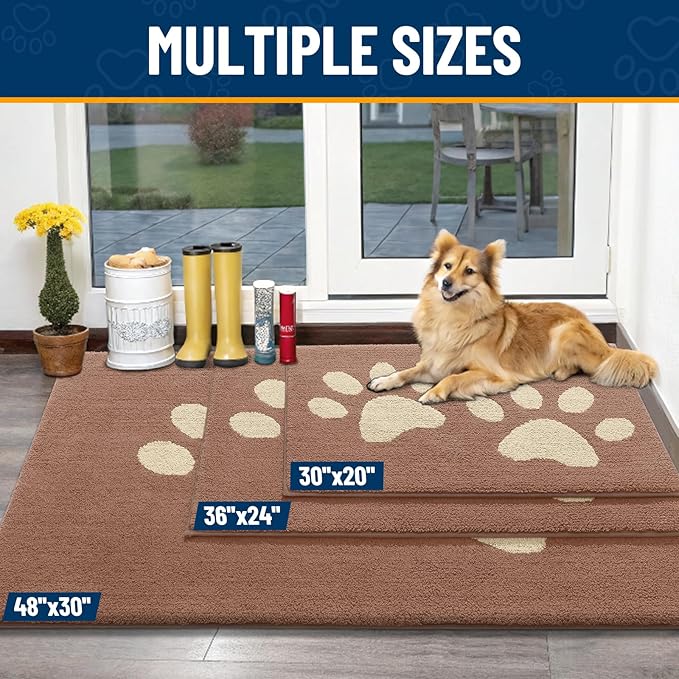 Smiry Dog Door Mat for Muddy Paws, Absorbs Moisture and Dirt, Low-Profile - Image 3