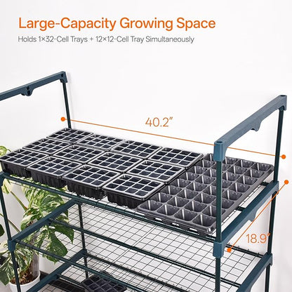Bstrip Indoor Greenhouse with Grow Light, 5-Tier Large Green House, PVC Tent - Image 5