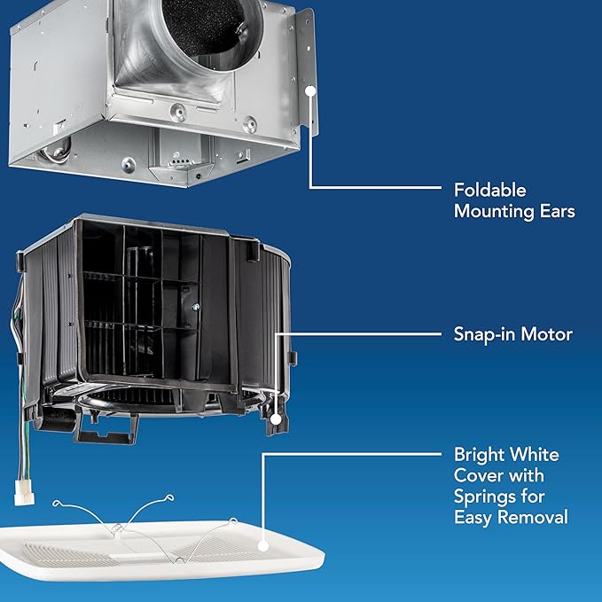 QT Series Very Quiet 110 CFM Ceiling Bathroom Exhaust Fan, .4 Sones, ENERGY - Image 3