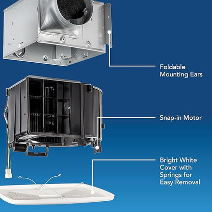 QT Series Very Quiet 110 CFM Ceiling Bathroom Exhaust Fan, .4 Sones, ENERGY - Image 3