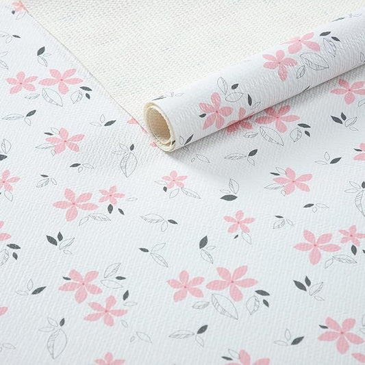 2 Rolls 18" W x 96" L Floral Drawer and Shelf Liner by DwellAid