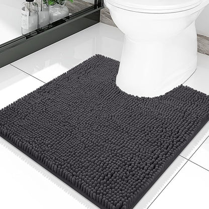 Smiry Luxury Chenille Toilet Rugs U-Shaped 20x20, Soft Absorbent Non-Slip by Smiry