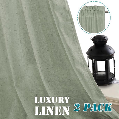 H.VERSAILTEX Linen Curtains Elegant Natural Linen Semi Sheer Curtains Energy - Image 8