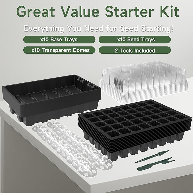 Gardzen 10-Set Garden Propagator Set, Seed Tray Kits - Image 6