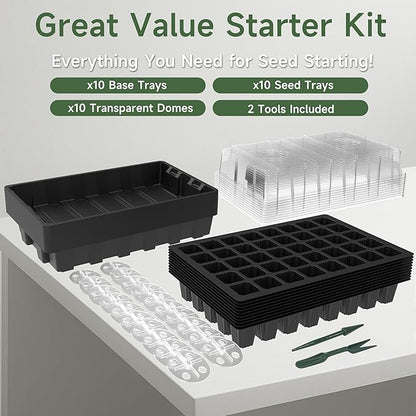 Gardzen 10-Set Garden Propagator Set, Seed Tray Kits - Image 6