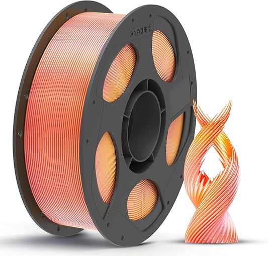 ANYCUBIC Silk Dual Color Pla Filament, 2-in-1 Chrome Coextrusion Color Change by ANYCUBIC