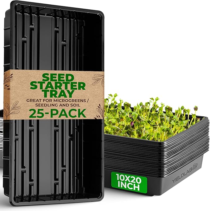 10x20 Inch Black Plastic 25 Pack Plant Propagation Tray – Growing Trays by YieldLab