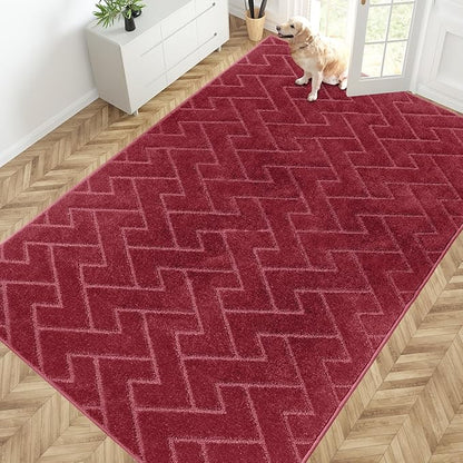 PURRUGS Easy Care Area Rug 6ft x 9ft, Non-Slip Machine Washable Entry Rug by PURRUGS