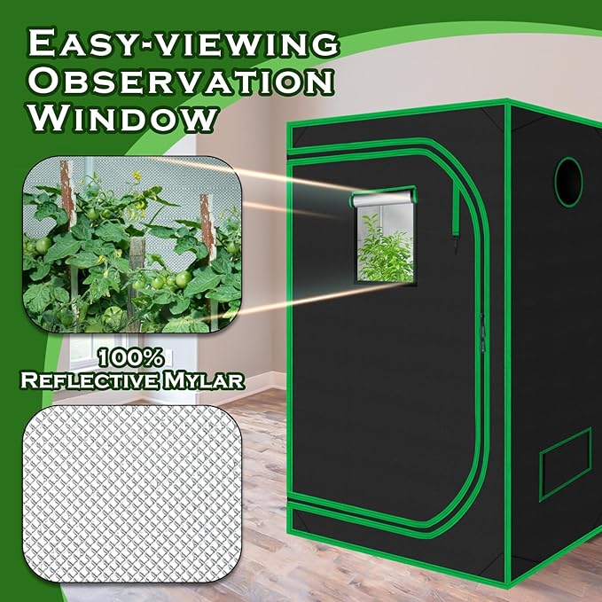 Grow Tent 32"x32"x63", High Reflective Mylar Dark Room - Image 4