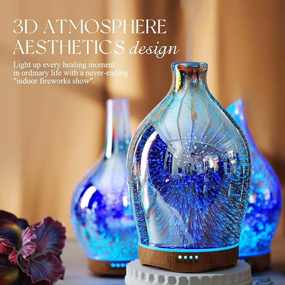 Porseme 280ml Essential Oil Diffuser 3D Glass Aromatherapy Ultrasonic Humidifier - Image 7