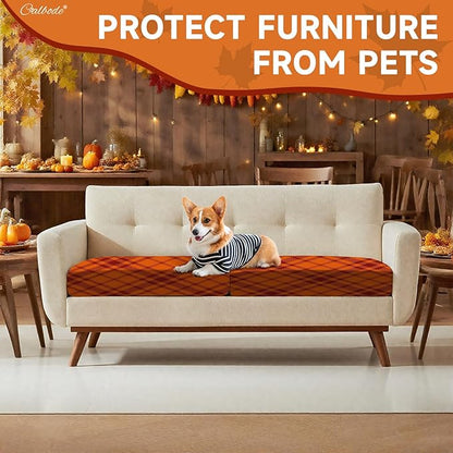 8Pcs Stretch Cushion Covers Outdoor Cushion Cover Replacement Slipcovers Grid - Image 5