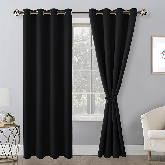 Hiasan Blackout Curtains for Bedroom, 52 x 84 Inches Long - Image 2