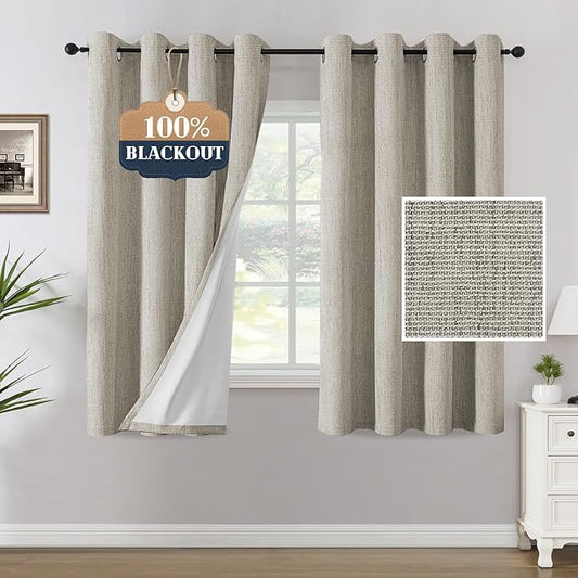 H.VERSAILTEX Chenille Linen Blackout Curtains by HVERSAILTEX