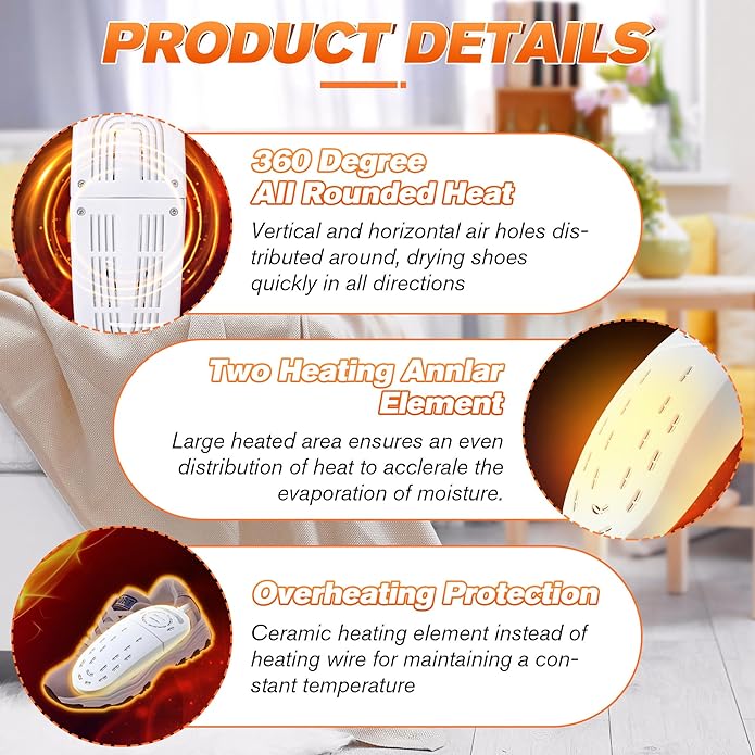 Shoe Dryers Portable, Boot Dryer, Telescopic Electric Shoe Warmer Machine - Image 2