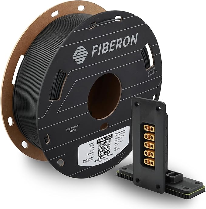 Polymaker Fiberon PA612-ESD 3D Printer Filament 1.75mm 0.5kg, ESD-Safe Carbon by Polymaker