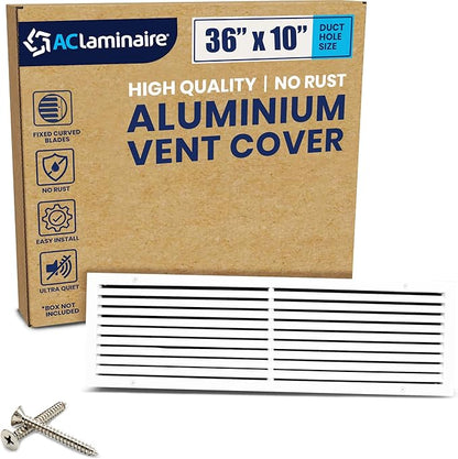 36x10 Inch Air Return Vent Cover Decorative – Premium Aluminum AC Vent Cover by LAMINAIRE