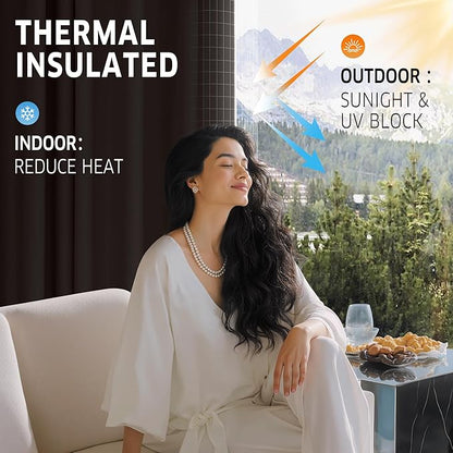 RYB HOME Outdoor Curtains for Patio Waterproof Tab Top Block Sunlight Thermal - Image 3