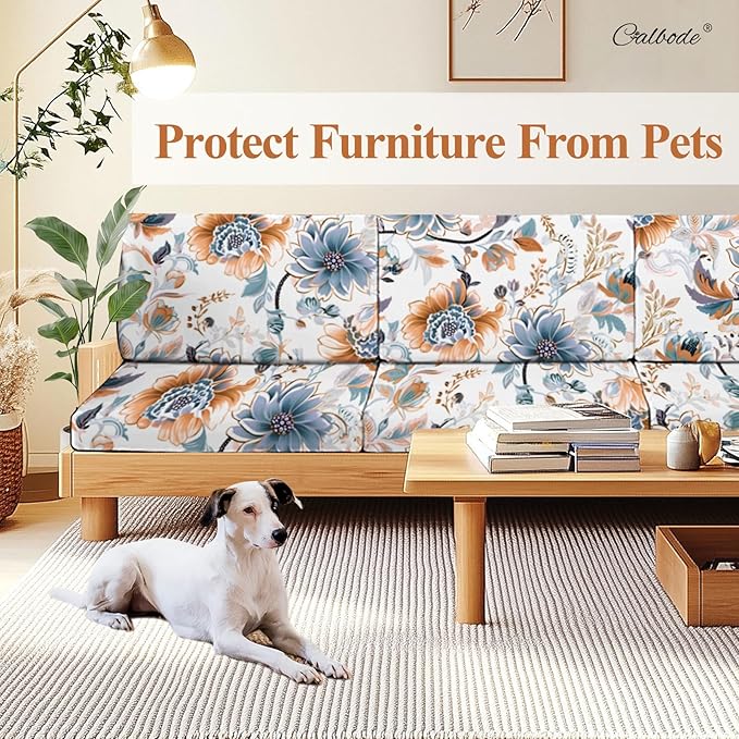 8Pcs High Elastic Digitally Printed Sofa Seat Cushion Cover, Soft & Comfortable - Image 5