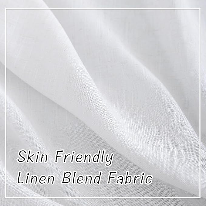 DONREN White Linen Back Tab Curtains 72 Inches Long 2 Panels - Image 5
