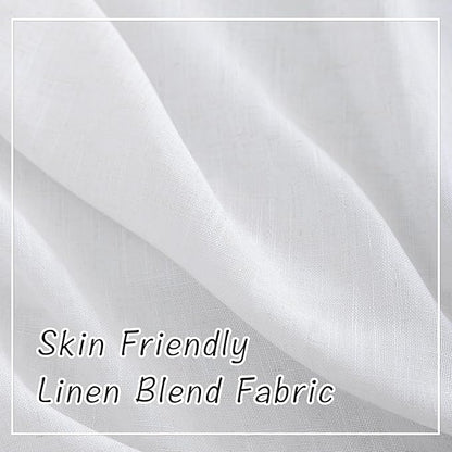 DONREN White Linen Back Tab Curtains 72 Inches Long 2 Panels - Image 5